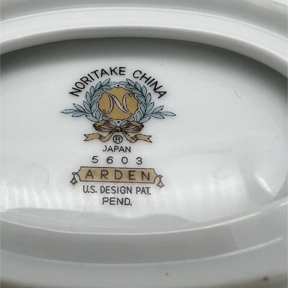 Vintage Noritake Arden Gravy Boat w/ Attached Underplate Japan 5603 MCM - Picture 4 of 6